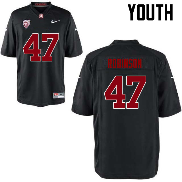 Youth Stanford Cardinal #47 Alex Robinson College Football Jerseys Sale-Black - Click Image to Close